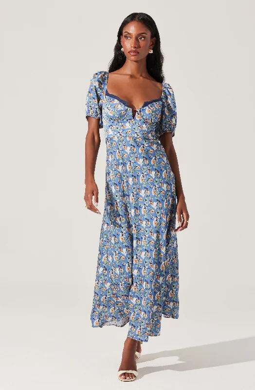 Empire Waist Women Dress to Accentuate the Bust and Conceal the WaistSylvie Floral Bustier Maxi Dress Empire Waist Women Dress to Accentuate the Bust and Conceal the WaistSylvie Floral Bustier Maxi Dress