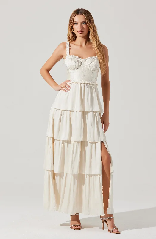 Mermaid - Style Women Dress with a Fitted Silhouette for Special OccasionsTempany Tiered Bustier Maxi Dress Mermaid - Style Women Dress with a Fitted Silhouette for Special OccasionsTempany Tiered Bustier Maxi Dress