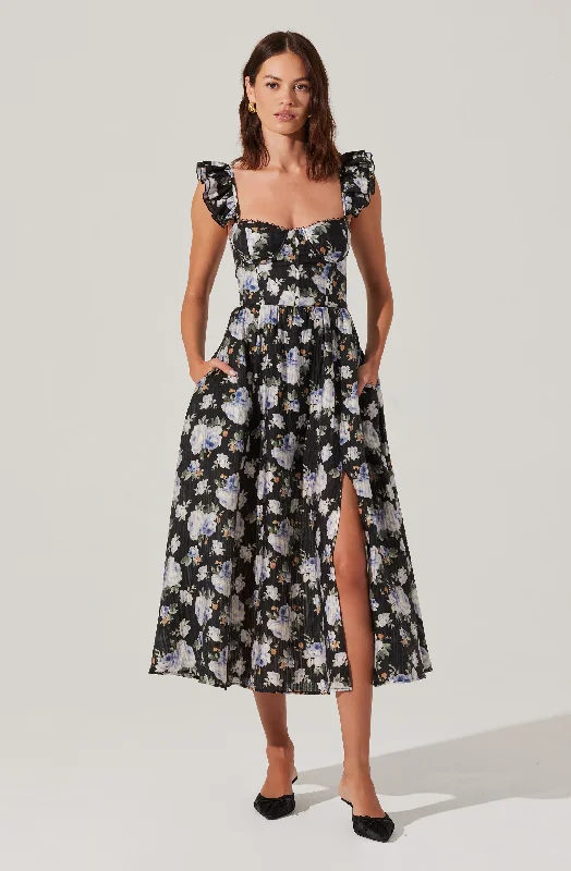 Halter Neck Women Dress to Show Off the Shoulders and NecklineWedelia Floral Bustier Midi Dress Halter Neck Women Dress to Show Off the Shoulders and NecklineWedelia Floral Bustier Midi Dress