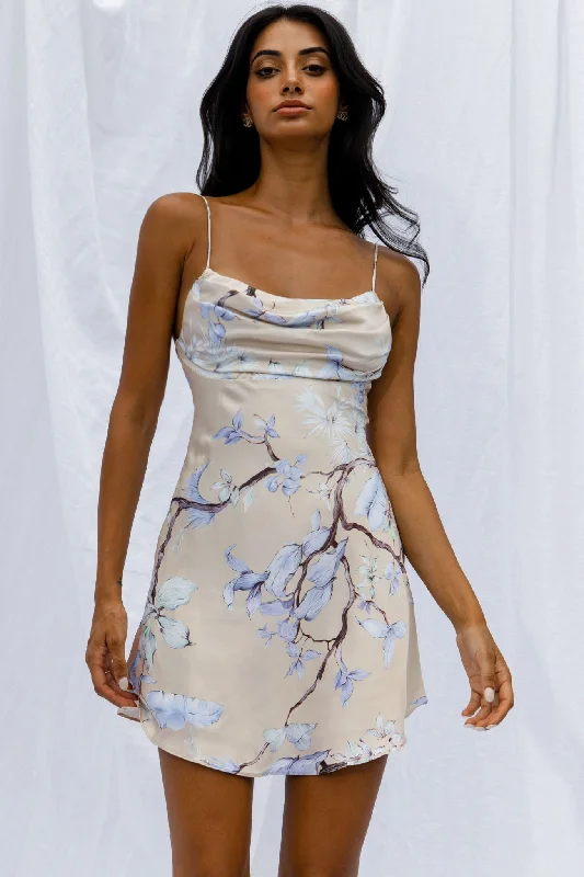 Lace - Embellished Women Dress for an Elegant and Sophisticated AppearanceWell Versed Pleated Mini Dress Tropic Floral Print Beige Lace - Embellished Women Dress for an Elegant and Sophisticated AppearanceWell Versed Pleated Mini Dress Tropic Floral Print Beige