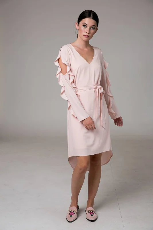 Long - Sleeve Women Dress in Velvet for a Luxurious Winter Look Long - Sleeve Women Dress in Velvet for a Luxurious Winter Look AMAYA - Hidden secrets ruffle sleeve dress! 8