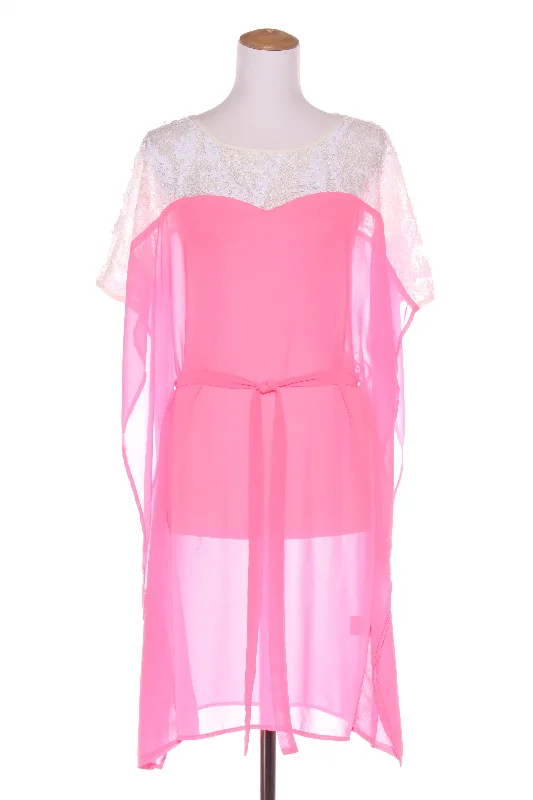 Empire Waist Women Dress to Accentuate the Bust and Conceal the Waist Empire Waist Women Dress to Accentuate the Bust and Conceal the Waist AUGUSTINE - Sequin + lace detail neon pink dress! 8-10