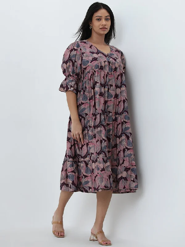 Halter Neck Women Dress to Show Off the Shoulders and Neckline Halter Neck Women Dress to Show Off the Shoulders and Neckline Diza Purple Floral Design A-Line Dress Halter Neck Women Dress to Show Off the Shoulders and Neckline Halter Neck Women Dress to Show Off the Shoulders and Neckline Diza Purple Floral Design A-Line Dress