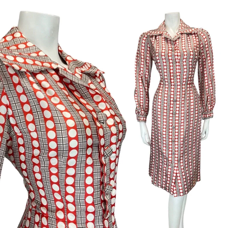 Wrap - Style Women Dress with Adjustable Fit for All Body Types Wrap - Style Women Dress with Adjustable Fit for All Body Types VINTAGE 60s 70sRED WHITE BROWN GRID CHECKED DOTTY MOD SHIRT DRESS 10 Wrap - Style Women Dress with Adjustable Fit for All Body Types Wrap - Style Women Dress with Adjustable Fit for All Body Types VINTAGE 60s 70sRED WHITE BROWN GRID CHECKED DOTTY MOD SHIRT DRESS 10