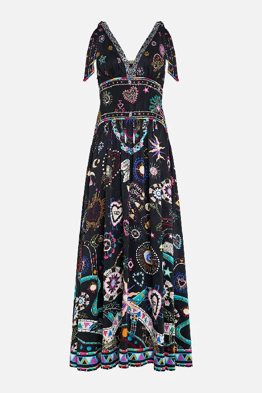 Cotton maxi dresses for a comfortable and everyday - wear optionTIE SHOULDER DRESS NUBIAN NIGHTS Cotton maxi dresses for a comfortable and everyday - wear optionTIE SHOULDER DRESS NUBIAN NIGHTS