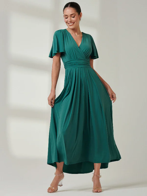 Maxi dresses with cut - out details on the sides for a modern edgeAngel Sleeve Super-Smooth Jersey Maxi Dress, Dark Teal Maxi dresses with cut - out details on the sides for a modern edgeAngel Sleeve Super-Smooth Jersey Maxi Dress, Dark Teal