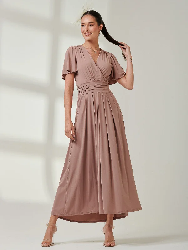 Maxi dresses with thin spaghetti straps for a delicate and feminine feelAngel Sleeve Super-Smooth Jersey Maxi Dress, Rose Taupe Maxi dresses with thin spaghetti straps for a delicate and feminine feelAngel Sleeve Super-Smooth Jersey Maxi Dress, Rose Taupe