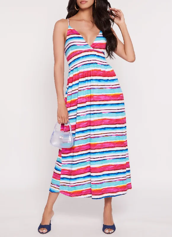 Maxi dresses with a keyhole back for a sexy detailStriped Maxi Sundress