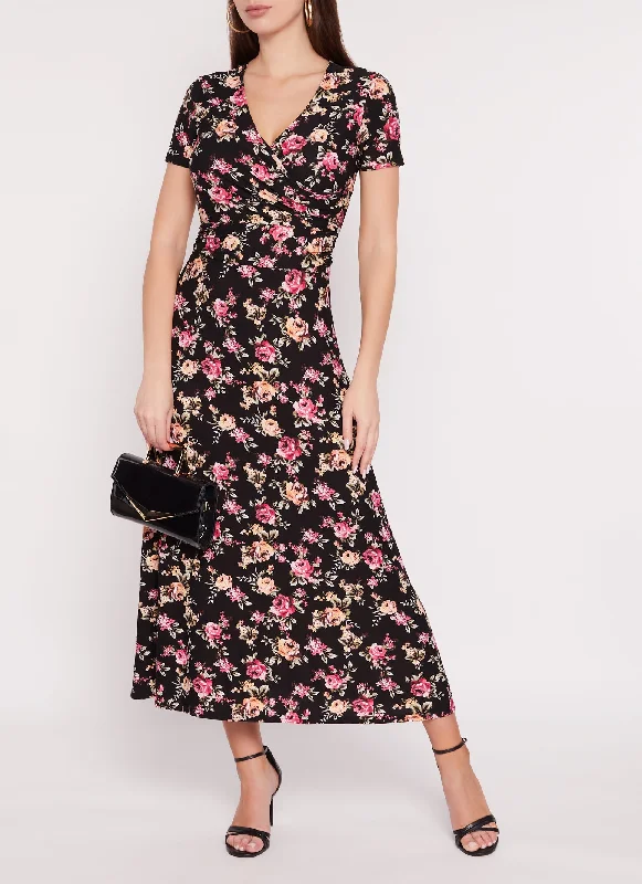 Maxi dresses with a ruffled neckline for a charming lookPrinted Faux Wrap Maxi Dress Maxi dresses with a ruffled neckline for a charming lookPrinted Faux Wrap Maxi Dress