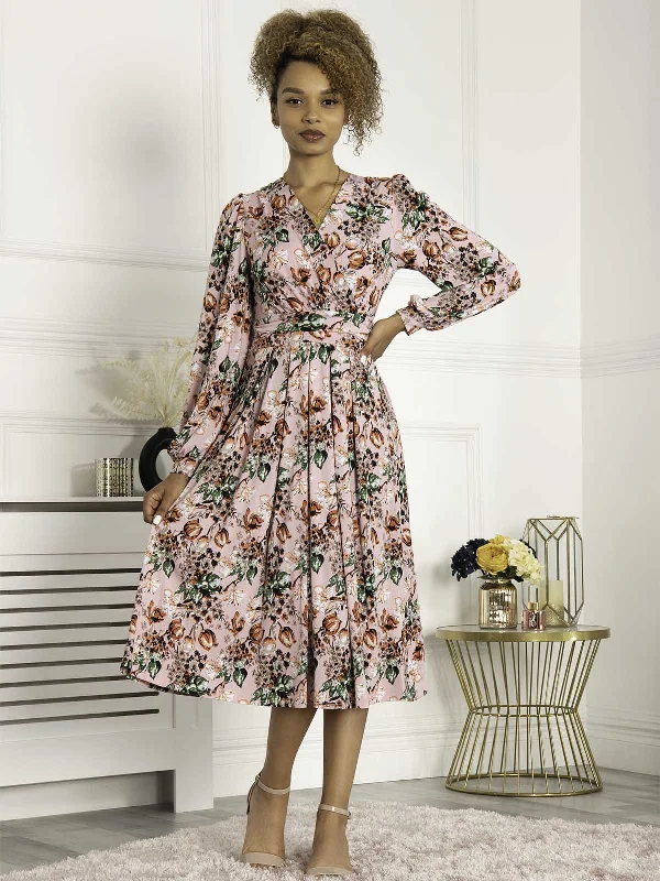Maxi dresses with an asymmetric hem for a fashion - forward and eye - catching designJolie Moi Libby Long Sleeved Jersey Dress, Pink Floral Maxi dresses with an asymmetric hem for a fashion - forward and eye - catching designJolie Moi Libby Long Sleeved Jersey Dress, Pink Floral