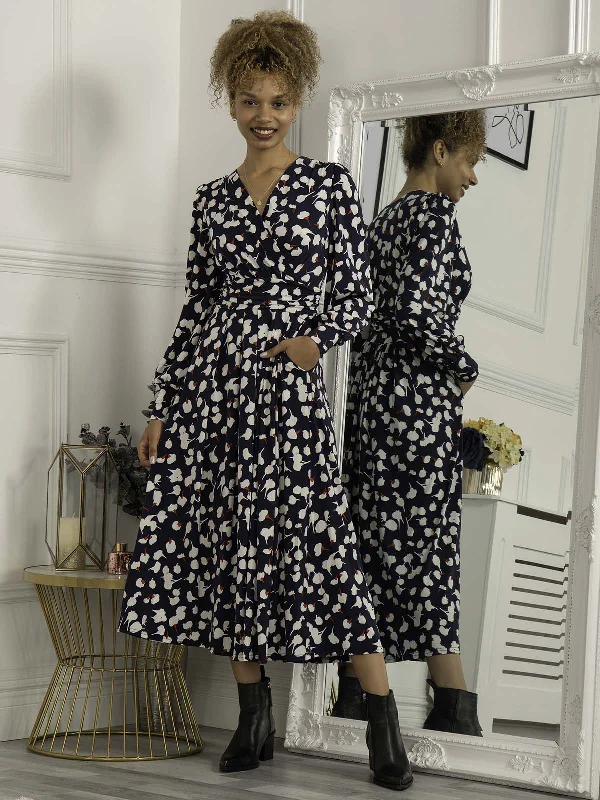 Floral print maxi dresses for summer garden partiesJolie Moi Nancy Long Sleeve Maxi Dress, Navy White Floral Floral print maxi dresses for summer garden partiesJolie Moi Nancy Long Sleeve Maxi Dress, Navy White Floral
