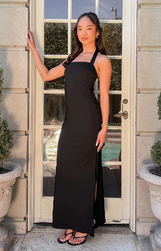 Maxi dresses with polka dot prints for a playful styleRaylan Black Maxi Dress