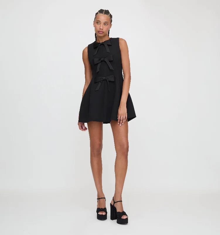 Maxi dresses with a button - down front for a classic lookThe Blythe Bow Dress - Black Bows Maxi dresses with a button - down front for a classic lookThe Blythe Bow Dress - Black Bows
