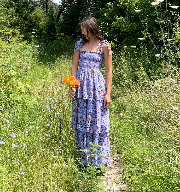 Maxi dresses with cold - shoulder cutouts for a trendy lookThe Elise Nap Dress - Thistle Fleur Chintz Maxi dresses with cold - shoulder cutouts for a trendy lookThe Elise Nap Dress - Thistle Fleur Chintz