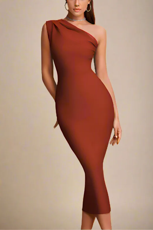 Midi dresses with tassel accents for a bohemian and free - spirited styleAlly Bodycon Midi Dress - Tan Brown Midi dresses with tassel accents for a bohemian and free - spirited styleAlly Bodycon Midi Dress - Tan Brown