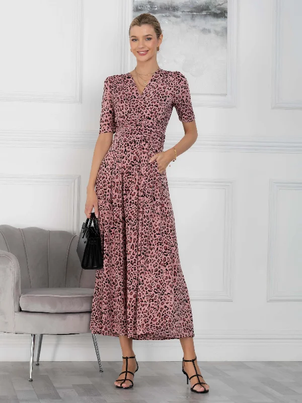 Midi dresses with off - the - shoulder necklines for a flirty lookJolie Moi Beatrice Jersey Wrap Maxi Dress, Pink Animal Midi dresses with off - the - shoulder necklines for a flirty lookJolie Moi Beatrice Jersey Wrap Maxi Dress, Pink Animal