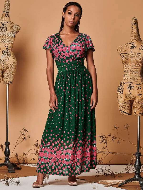 Midi dresses with pleated bodices for a classic and tailored lookCarlii Symmetrical Print Mesh Maxi Dress, Green Floral Midi dresses with pleated bodices for a classic and tailored lookCarlii Symmetrical Print Mesh Maxi Dress, Green Floral