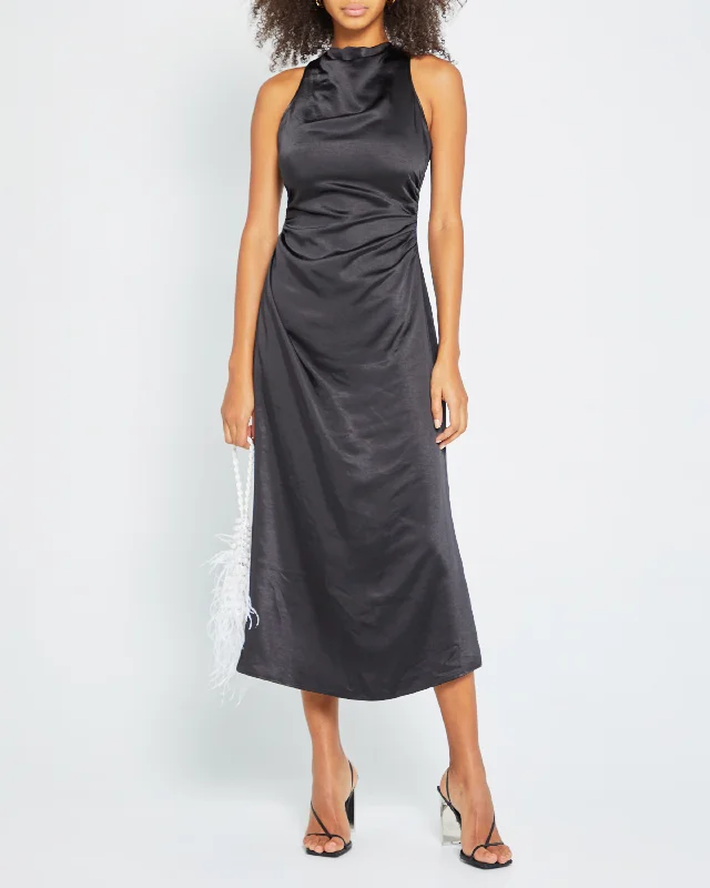 Midi dresses with lace - up fronts for a unique and adjustable styleCarter Dress