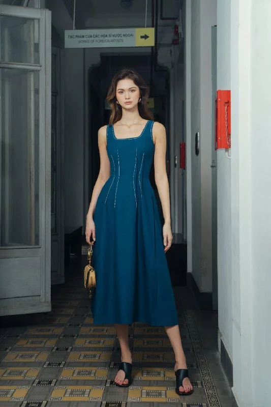Midi dresses with polka dot prints for a playful summer outfitGwen A-line Sleeveless Twill Midi Dress Midi dresses with polka dot prints for a playful summer outfitGwen A-line Sleeveless Twill Midi Dress