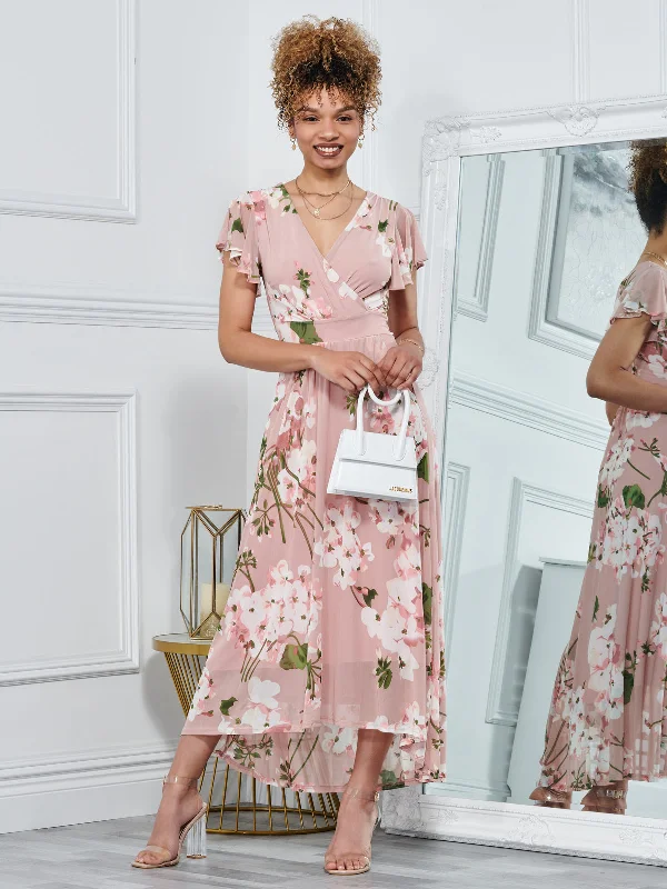 Midi dresses with polka dot prints for a playful summer outfitJolie Moi Eleanor Wrap Mesh Maxi Dress, Pink Floral Midi dresses with polka dot prints for a playful summer outfitJolie Moi Eleanor Wrap Mesh Maxi Dress, Pink Floral