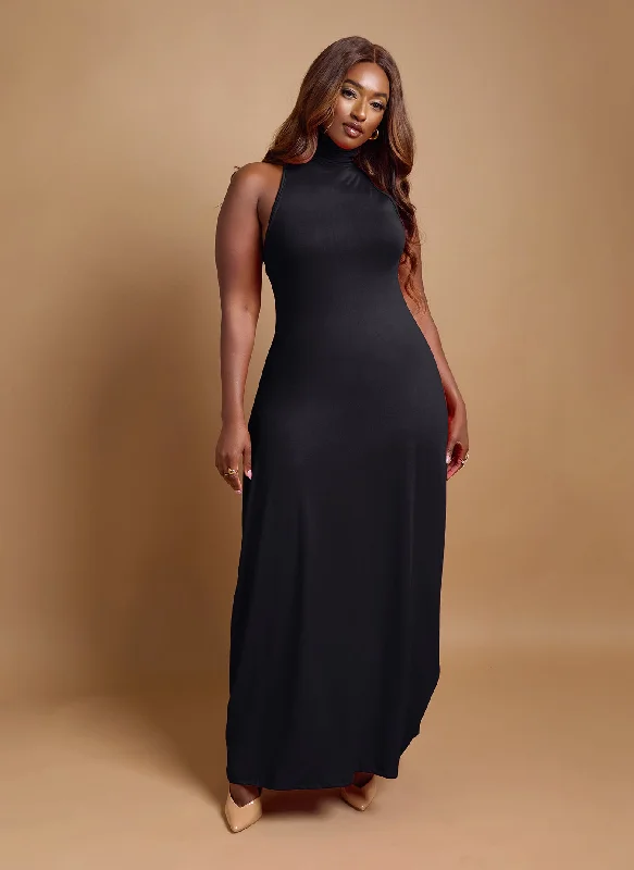 Midi dresses with off - the - shoulder necklines for a flirty lookKimmy Turtleneck Bodycon Maxi Dress - Black Midi dresses with off - the - shoulder necklines for a flirty lookKimmy Turtleneck Bodycon Maxi Dress - Black