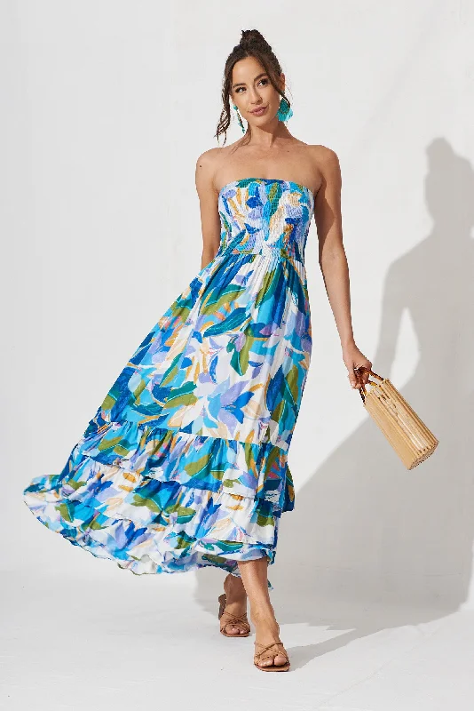 Midi dresses with empire waists for a flattering maternity optionMastyn Midi Dress In Blue Floral Midi dresses with empire waists for a flattering maternity optionMastyn Midi Dress In Blue Floral