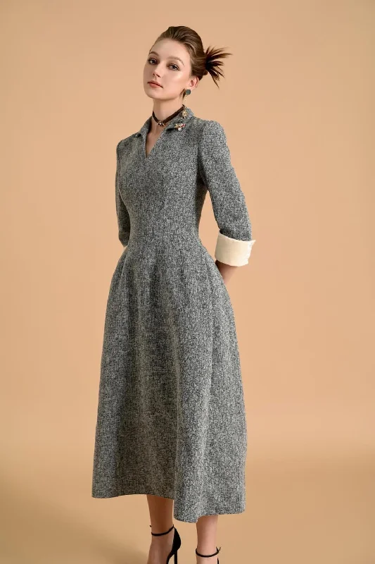 Midi dresses with empire waists for a flattering maternity optionReese A-line V-Neck Polyester Spandex Midi Dress Midi dresses with empire waists for a flattering maternity optionReese A-line V-Neck Polyester Spandex Midi Dress