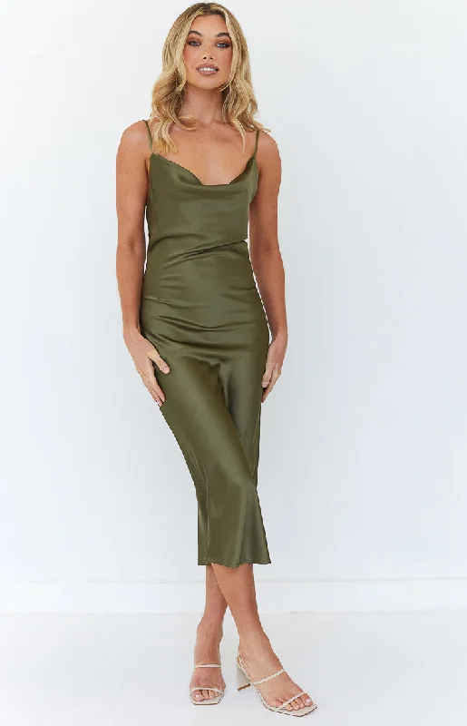 Midi dresses with mesh inserts for a trendy and breathable optionSchiffer Slip Midi Dress Khaki Midi dresses with mesh inserts for a trendy and breathable optionSchiffer Slip Midi Dress Khaki
