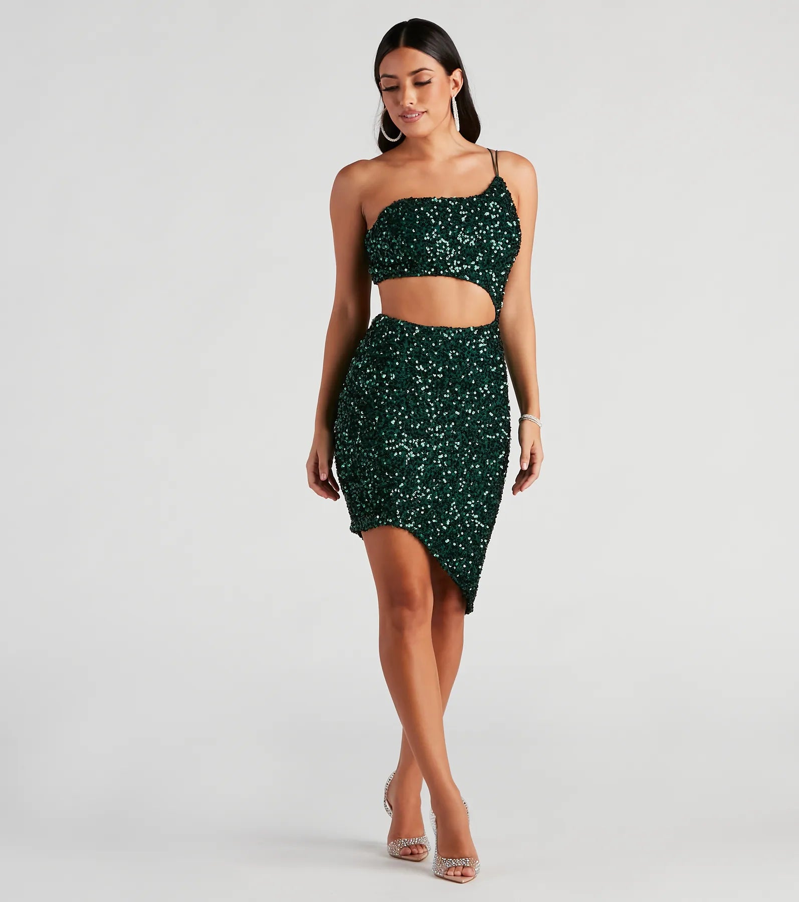 Midi dresses with empire waists for a flattering maternity optionTalia Cutout Sequin Short Formal Dress Midi dresses with empire waists for a flattering maternity optionTalia Cutout Sequin Short Formal Dress