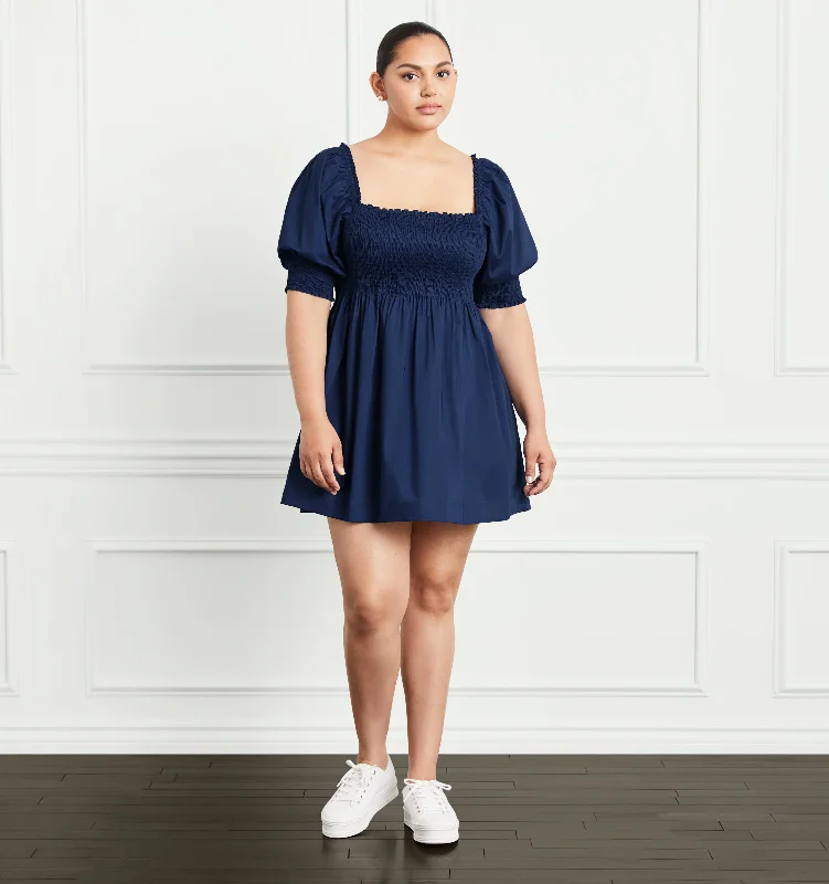 High - low midi dresses with geometric patterns for a modern partyThe Athena Nap Dress - Navy Cotton High - low midi dresses with geometric patterns for a modern partyThe Athena Nap Dress - Navy Cotton