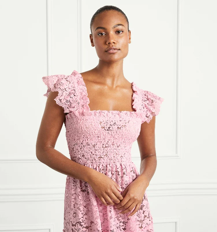 Midi dresses with keyhole backs for a flirty and unexpected detailThe Lace Ellie Nap Dress - Pink Lace Midi dresses with keyhole backs for a flirty and unexpected detailThe Lace Ellie Nap Dress - Pink Lace