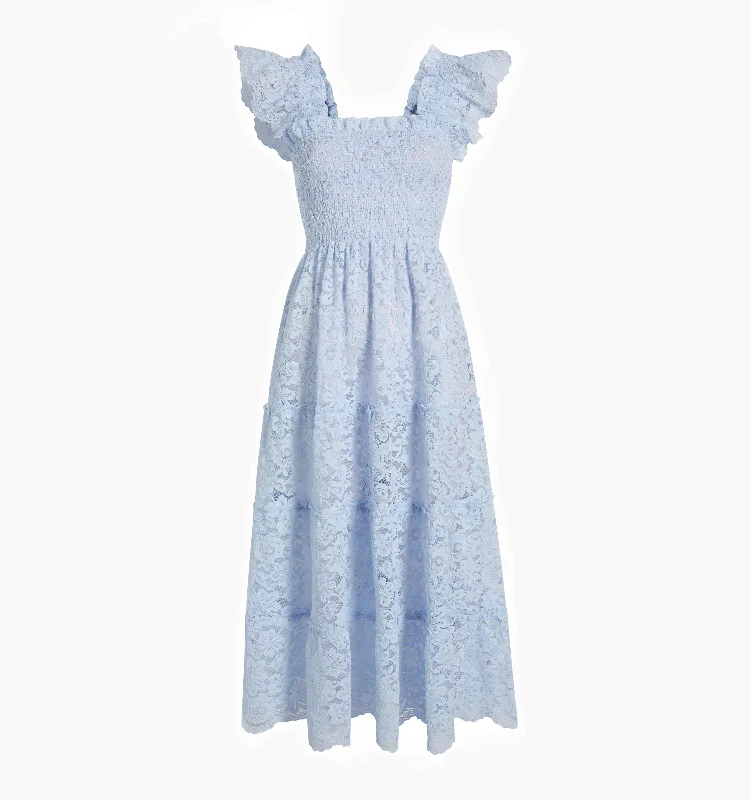 Maxi - inspired midi dresses with flowing fabrics for a beachy vibeThe Lace Ellie Nap Dress - Powder Blue Lace Maxi - inspired midi dresses with flowing fabrics for a beachy vibeThe Lace Ellie Nap Dress - Powder Blue Lace