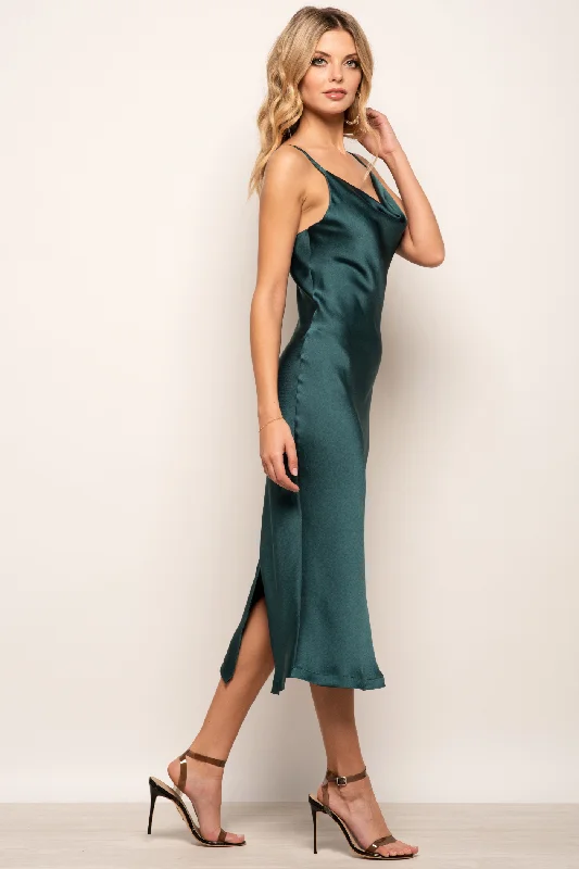 Midi dresses with metallic threads for a glamorous evening eventUrban Touch Cowl Neck Satin Slip Cami Midi Dress Midi dresses with metallic threads for a glamorous evening eventUrban Touch Cowl Neck Satin Slip Cami Midi Dress