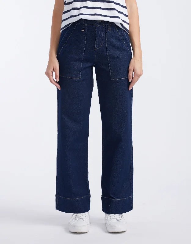 Men's Jeans with an Elastic Waistband for Ultimate ComfortCeleste Wide Leg Jeans - Indigo