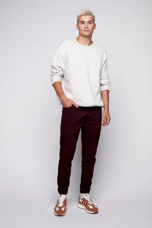 Men's Stretch Jeans with a Moisture - Wicking Lining for Active LifestylesCOHEN - 5 Pocket Cargo Jogger - Wine Men's Stretch Jeans with a Moisture - Wicking Lining for Active LifestylesCOHEN - 5 Pocket Cargo Jogger - Wine