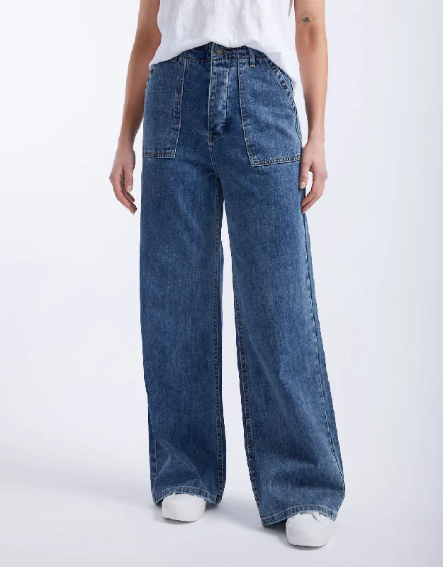 Men's Jeans with a Zip - Off Lower Leg for Convertible StyleFrankie Wide Leg Jeans - Mid Wash Men's Jeans with a Zip - Off Lower Leg for Convertible StyleFrankie Wide Leg Jeans - Mid Wash