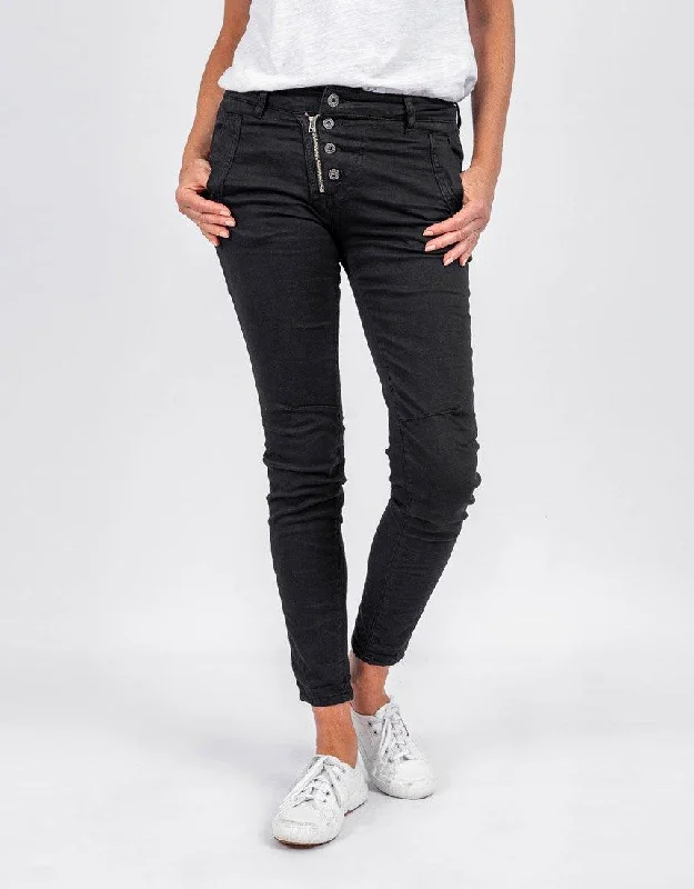 Men's Jeans with a Zip - Off Lower Leg for Convertible StyleItalian Star Jeans - Black Men's Jeans with a Zip - Off Lower Leg for Convertible StyleItalian Star Jeans - Black