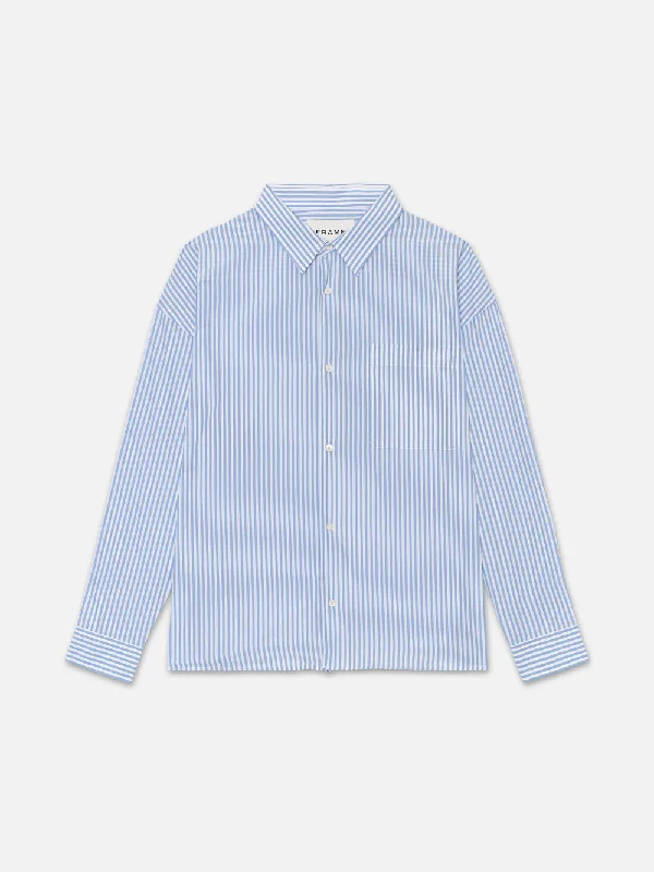 Men's Cargo Jeans with Multiple Pockets for a Practical and Outdoor - Friendly LookRelaxed Blue Striped Shirt -- Blue Stripe Men's Cargo Jeans with Multiple Pockets for a Practical and Outdoor - Friendly LookRelaxed Blue Striped Shirt -- Blue Stripe