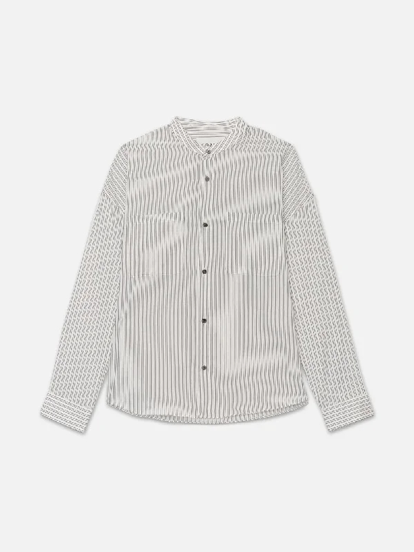 Relaxed Striped Shirt -- Black White Stripe