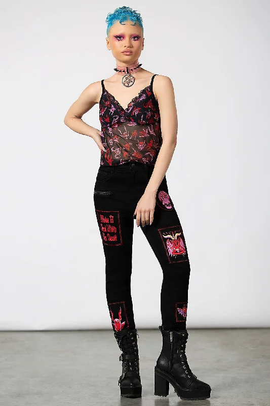 Women's palazzo beach pants Colored women jeans in vibrant hues like red and yellow Dealer Patched Jeans Women's palazzo beach pants Colored women jeans in vibrant hues like red and yellow Dealer Patched Jeans