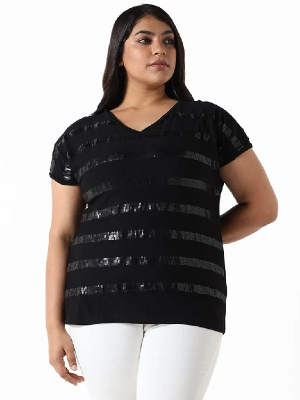 Women's one - piece jumpsuit pants Embroidered women jeans with intricate patterns Gia Black Embroidered Slim Fit T-Shirt Women's one - piece jumpsuit pants Embroidered women jeans with intricate patterns Gia Black Embroidered Slim Fit T-Shirt