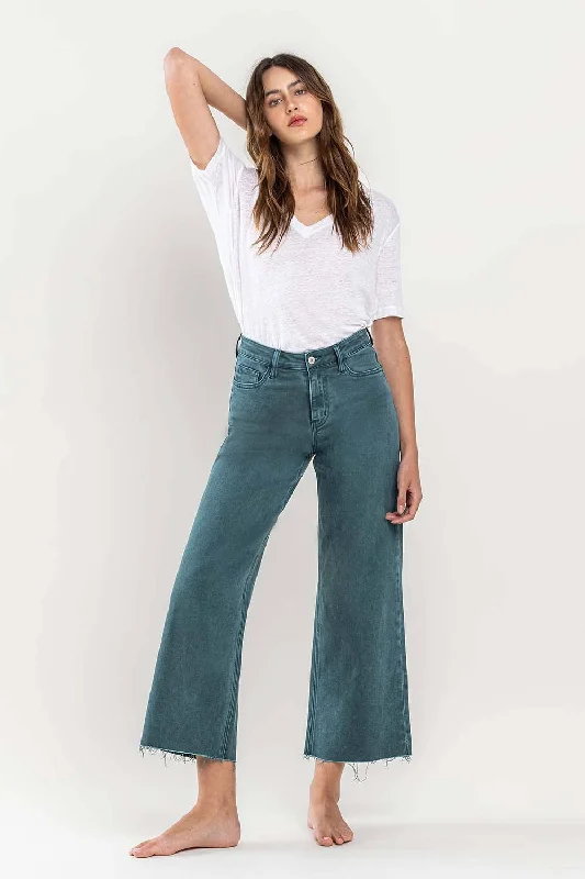 Women's printed floral pants High - waisted women jeans for a flattering silhouette High Rise Cropped Wide Leg Women's printed floral pants High - waisted women jeans for a flattering silhouette High Rise Cropped Wide Leg