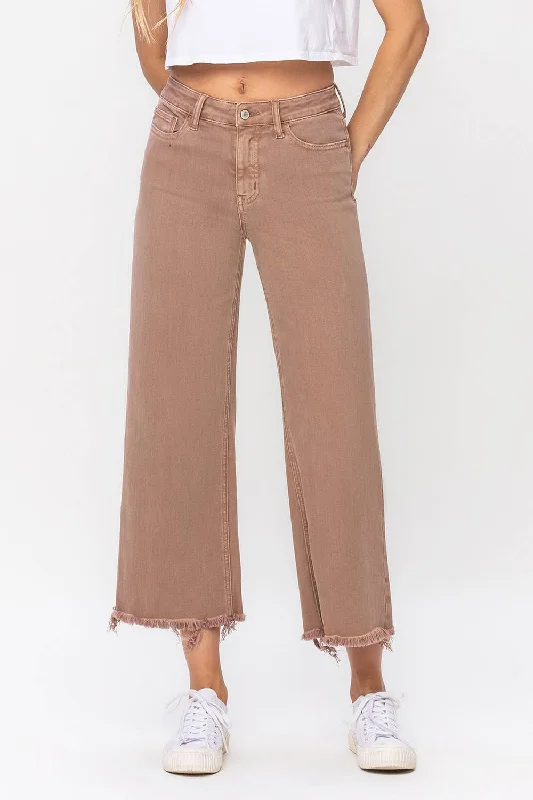 Women's pocket - equipped casual pants Button - fly women jeans with a traditional touch High Rise Cropped Leg Denim Women's pocket - equipped casual pants Button - fly women jeans with a traditional touch High Rise Cropped Leg Denim