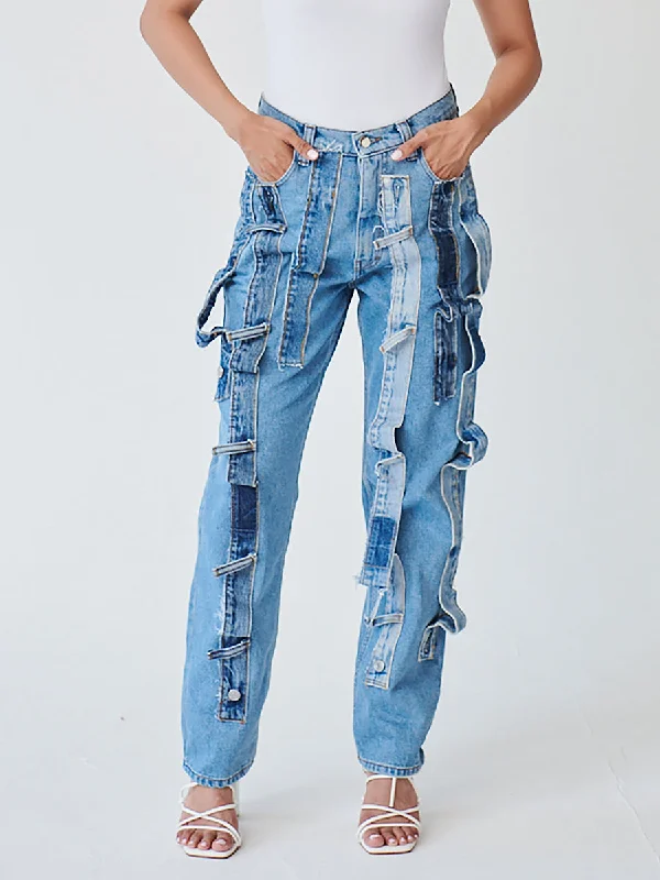 Women's expensive designer pants Dark - wash women jeans for a sophisticated and slimming effect High Waisted Organic & Recycled Denim Trimmed Jeans Women's expensive designer pants Dark - wash women jeans for a sophisticated and slimming effect High Waisted Organic & Recycled Denim Trimmed Jeans