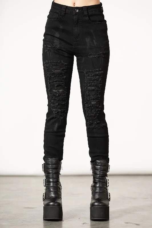 Women's pants for theme park visits Mom jeans for a nostalgic and casual look Lyfe Line Patch Jeans Women's pants for theme park visits Mom jeans for a nostalgic and casual look Lyfe Line Patch Jeans