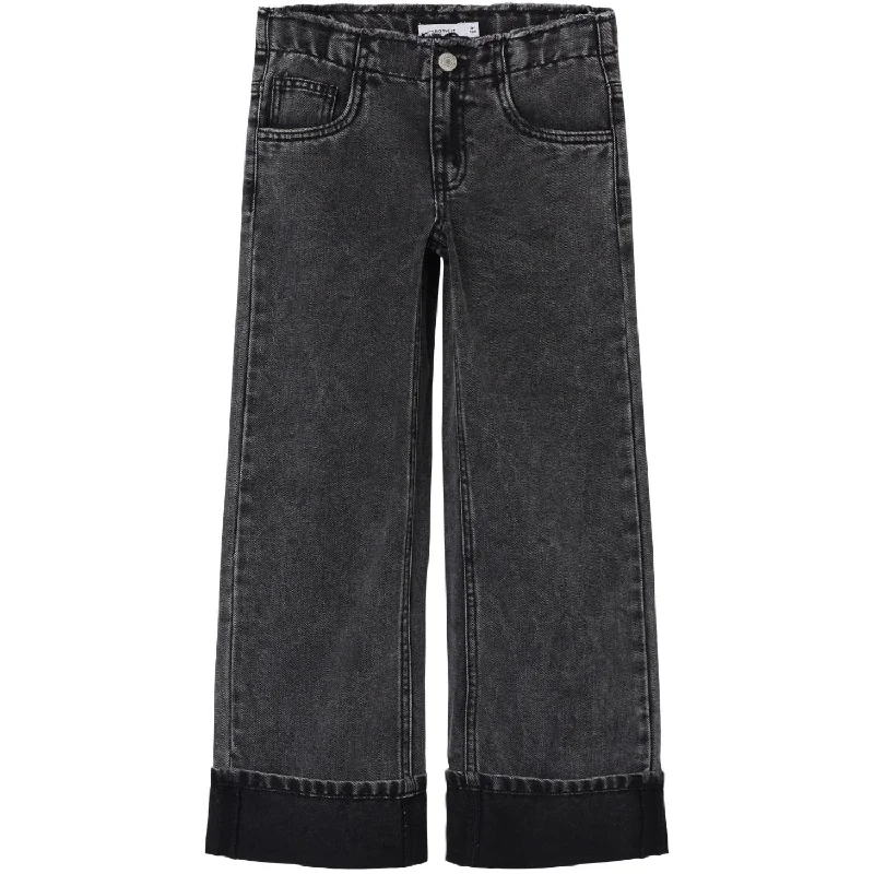 Women's pants for gym workouts Light - wash women jeans for a fresh and summery appearance Name It Dark Grey Denim Rose Wide Jeans Women's pants for gym workouts Light - wash women jeans for a fresh and summery appearance Name It Dark Grey Denim Rose Wide Jeans