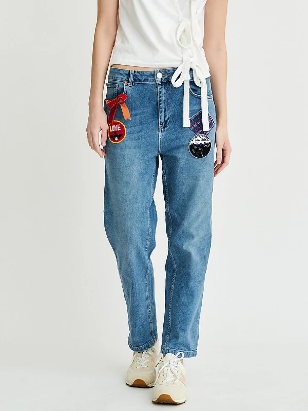 Women's flared office pants Ripped women jeans for a rebellious and fashion - forward style Owen Upcycled Patchwork Jeans Women's flared office pants Ripped women jeans for a rebellious and fashion - forward style Owen Upcycled Patchwork Jeans