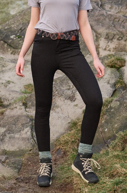 Women's elastic - waist lounge pants Acid - wash women jeans with a retro finish The Skinny Outdoor Jeans - Black Denim Women's elastic - waist lounge pants Acid - wash women jeans with a retro finish The Skinny Outdoor Jeans - Black Denim