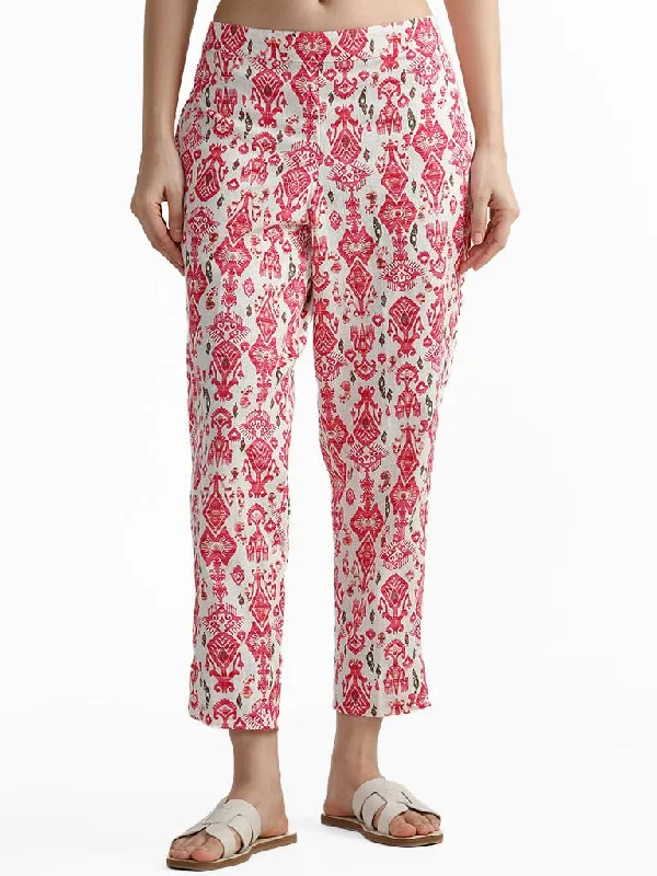 Women's checked casual pants Skinny women jeans with a form - fitting design Utsa Fuchsia Ethnic Printed Pants Women's checked casual pants Skinny women jeans with a form - fitting design Utsa Fuchsia Ethnic Printed Pants