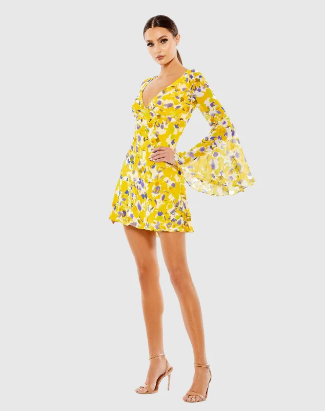 Mini dresses with pleated skirts for a classic lookFloral Bell Sleeve Mini Dress - FINAL SALE Mini dresses with pleated skirts for a classic lookFloral Bell Sleeve Mini Dress - FINAL SALE